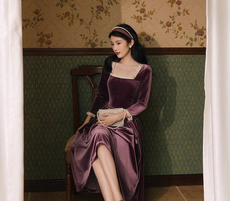 Velvet Princess Midi Dress Maxct