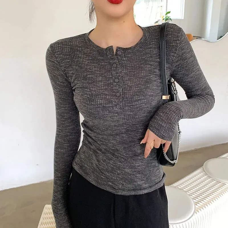 Maxct Spring Thin Cotton T-shirts Tees Women's Elastic Slim Solid Soft Semi-transparent O-neck Tshirt Top Real Photos