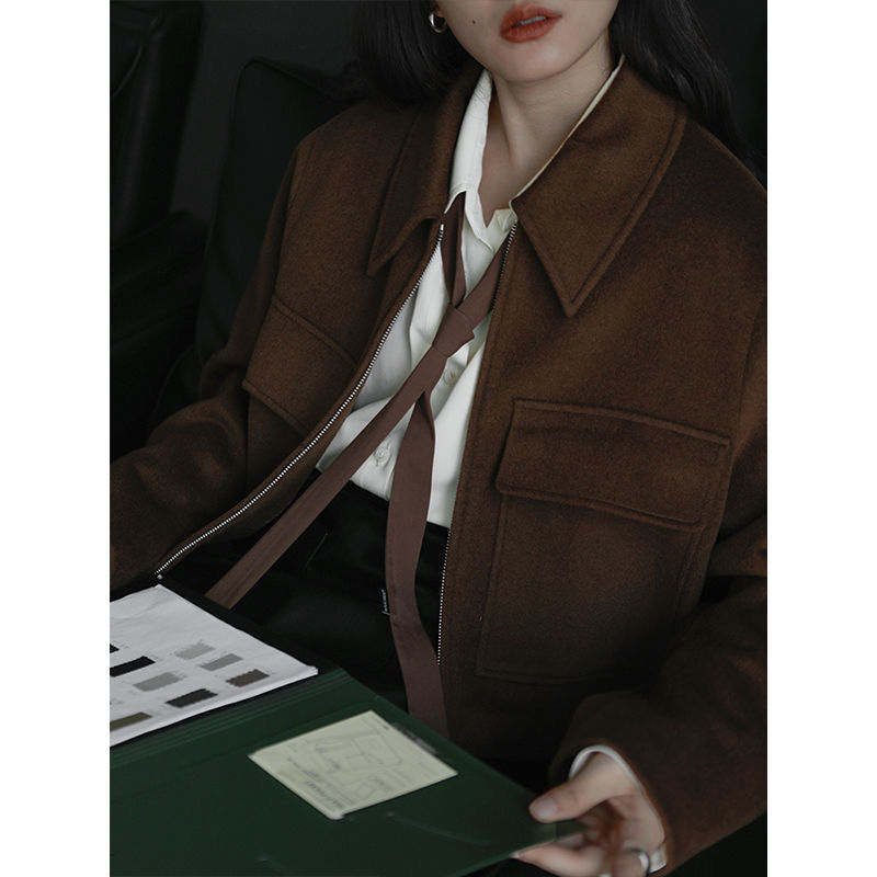 Maxct men’s fashion Early Autumn Sweet Cool Niche Shirt Lazy Tie Loose Simple Slimming Shirt for Women