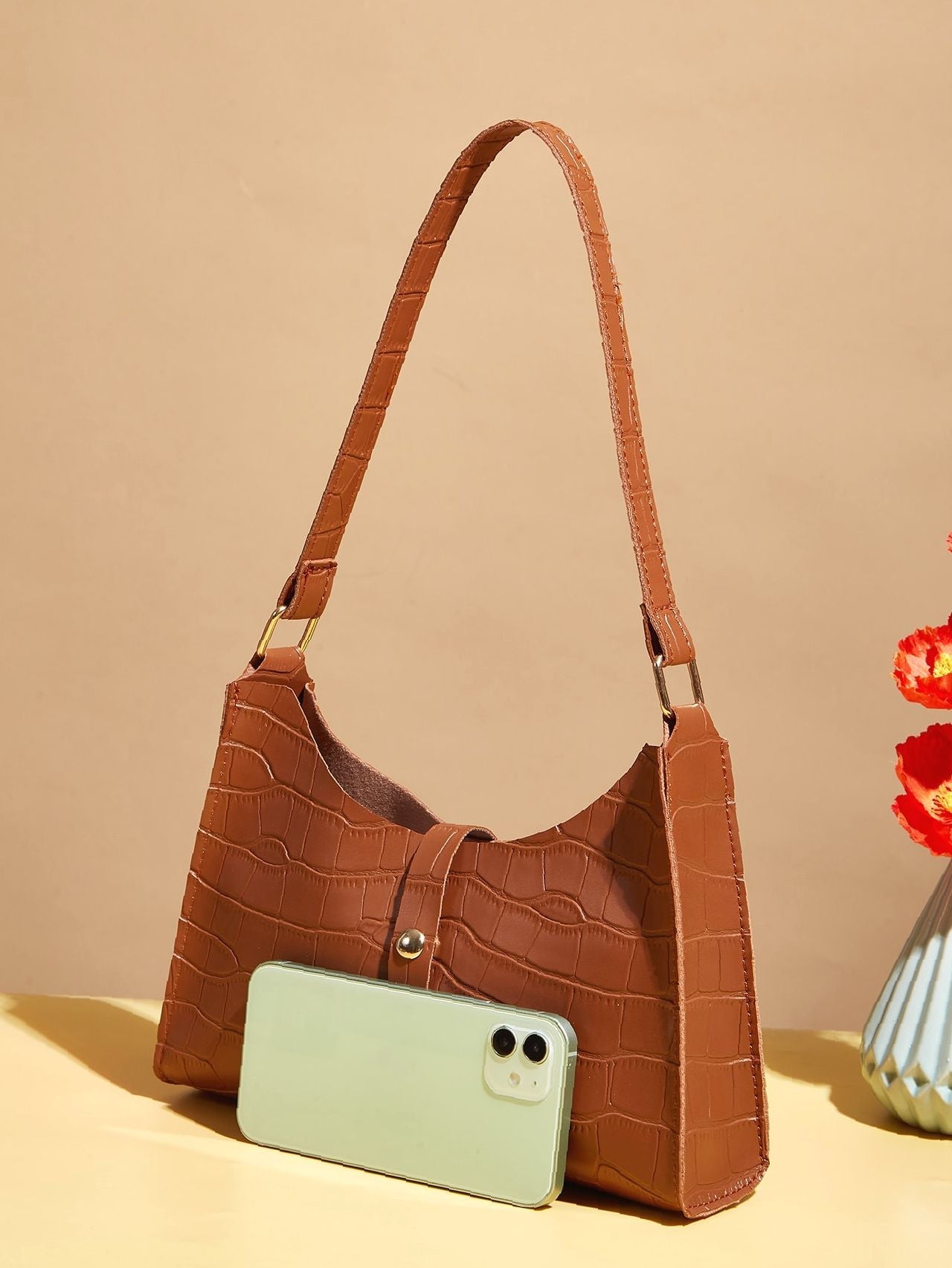 Bag For Love - Croc Embossed Square Bag  - Women Maxct Bags