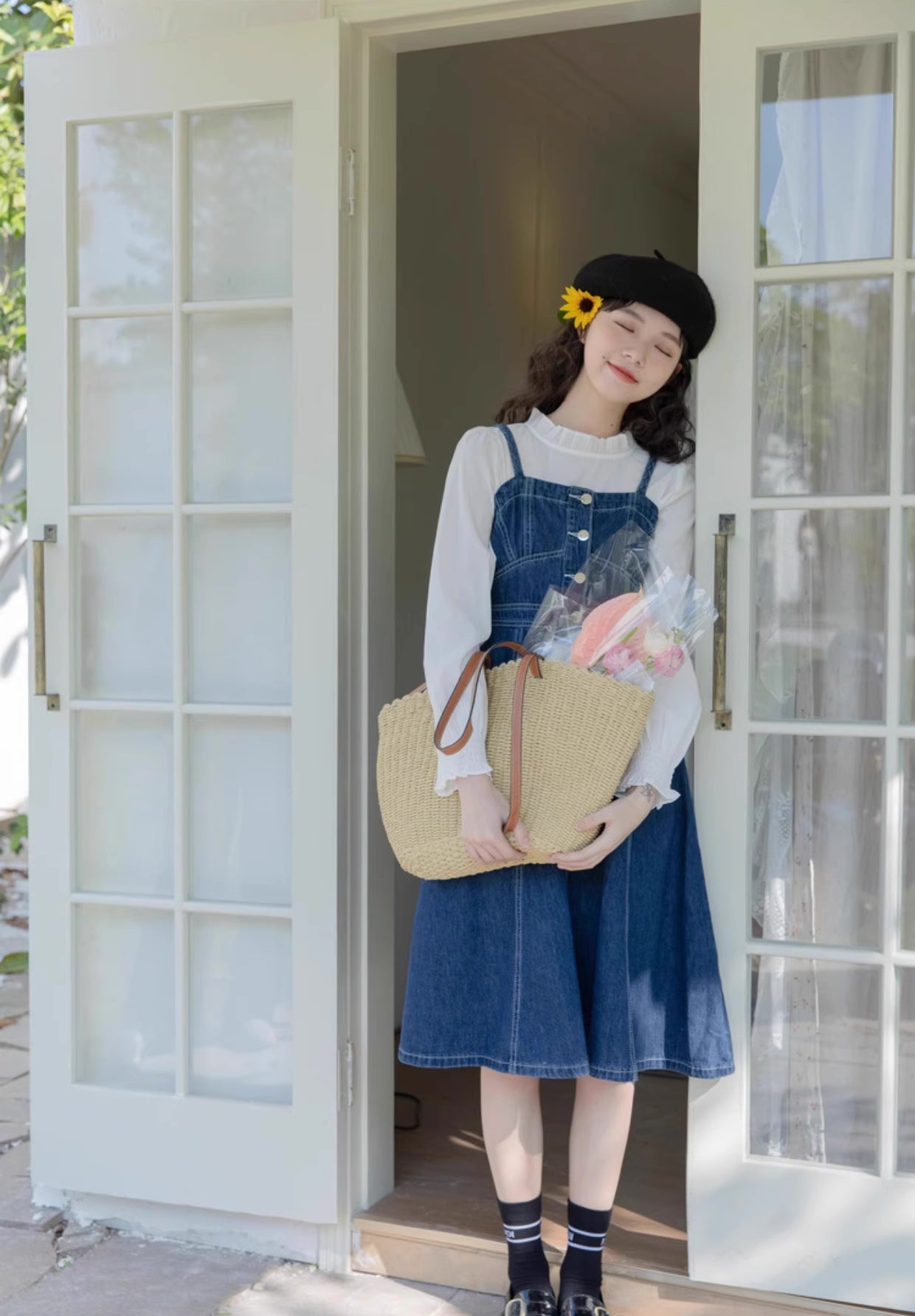 Button Down Denim Cami Midi Dress Maxct