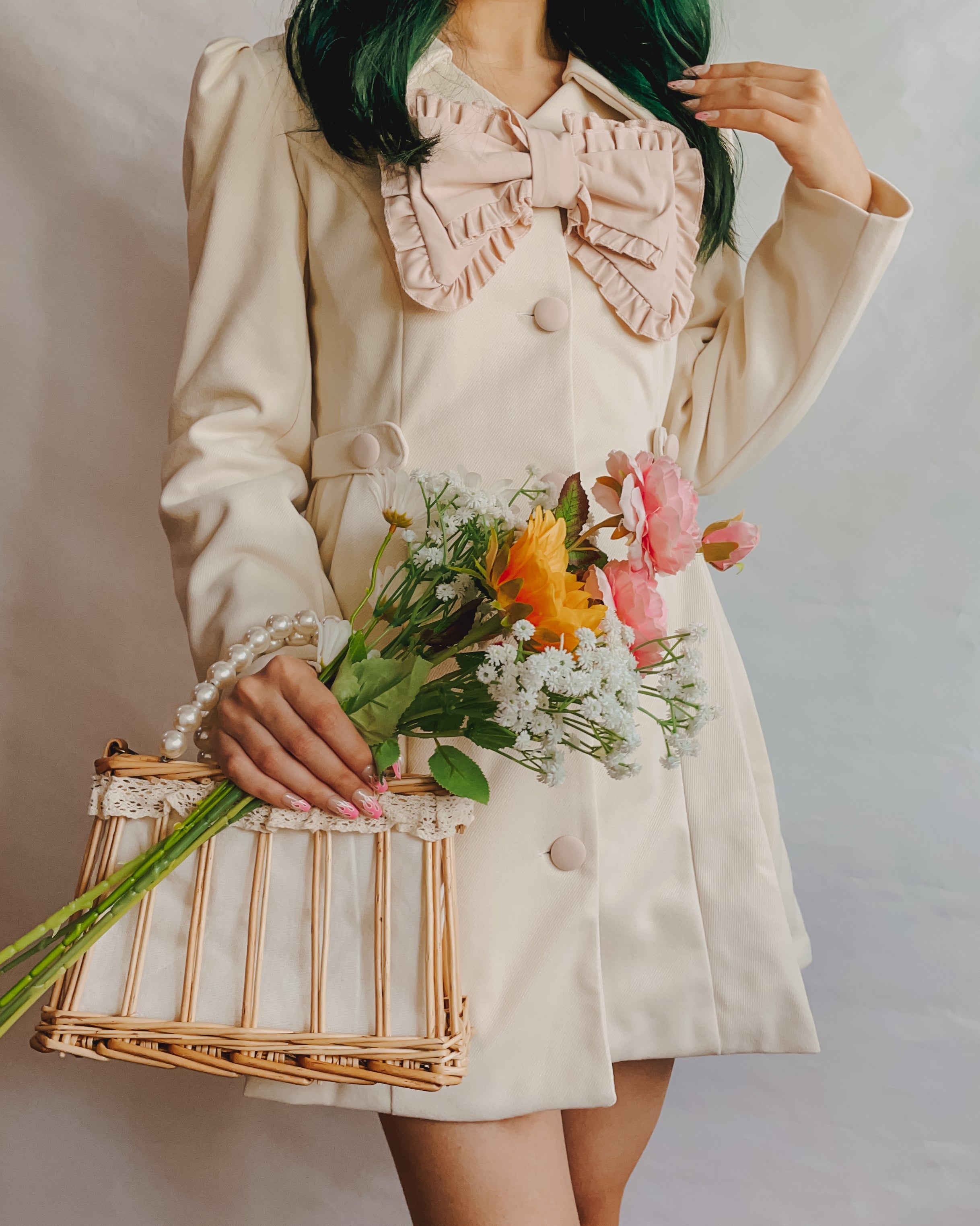 Sweet Bow Dress Coat Maxct