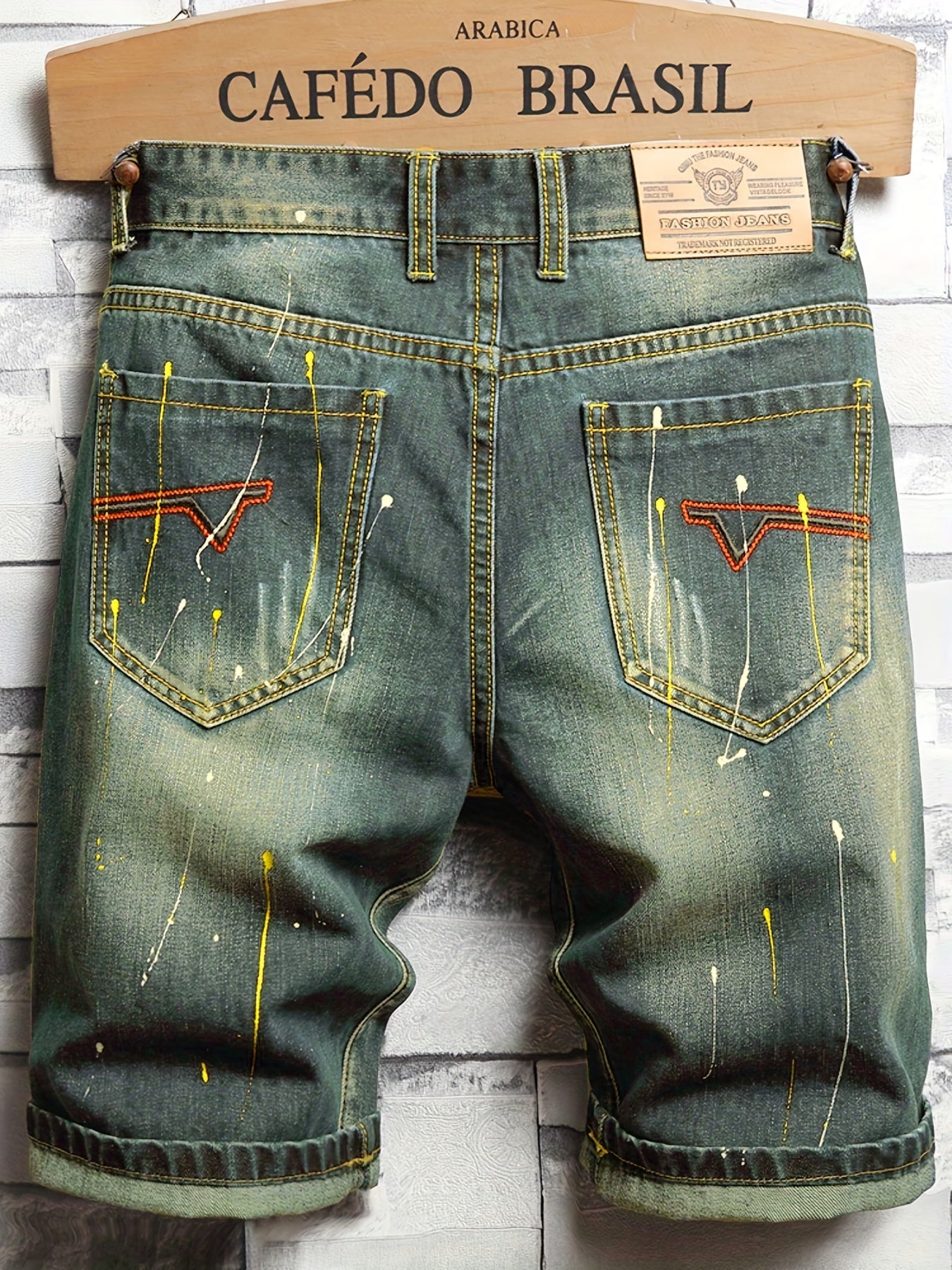 Maxct  Men's Stylish Short Jeans, Casual Straight Distressed Fit Ripped Denim Shorts For Summer