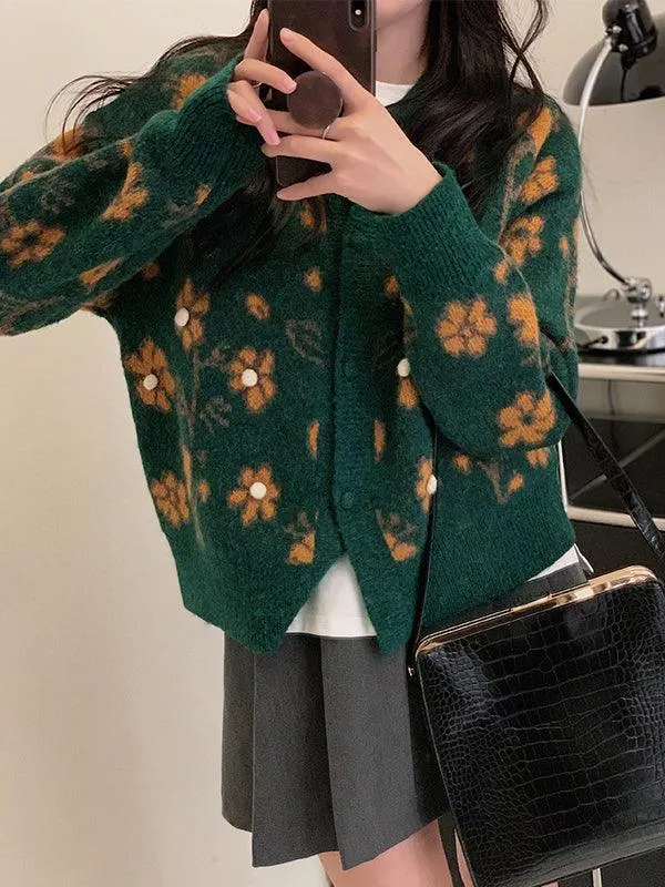 Maxct Vintage Crew Neck Long Sleeve Loose Sweater