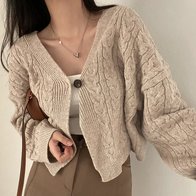 Maxct Cable Knit Oversized Button Cardigan