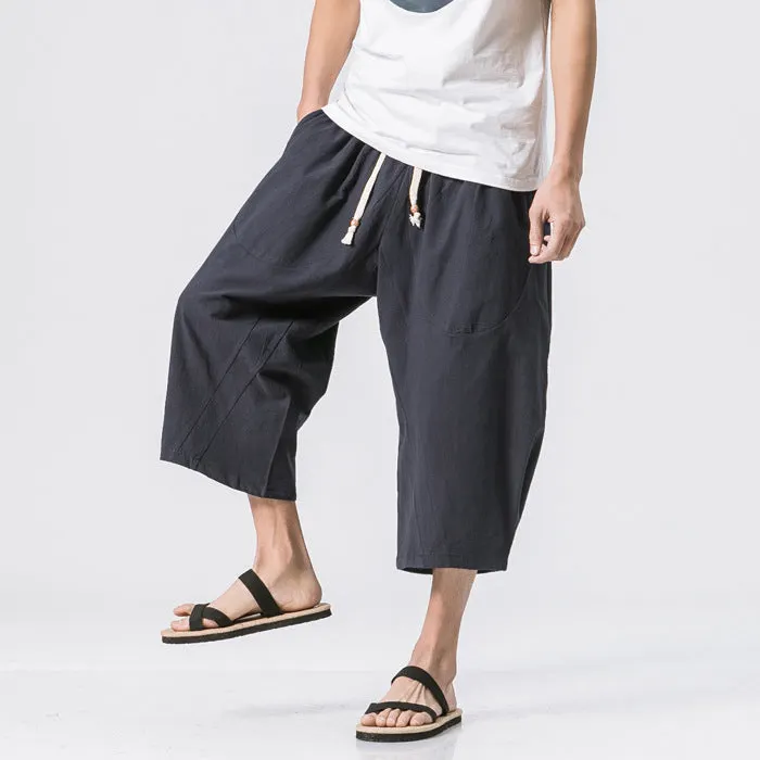 Maxct Cotton Linen Loose Harem Shorts