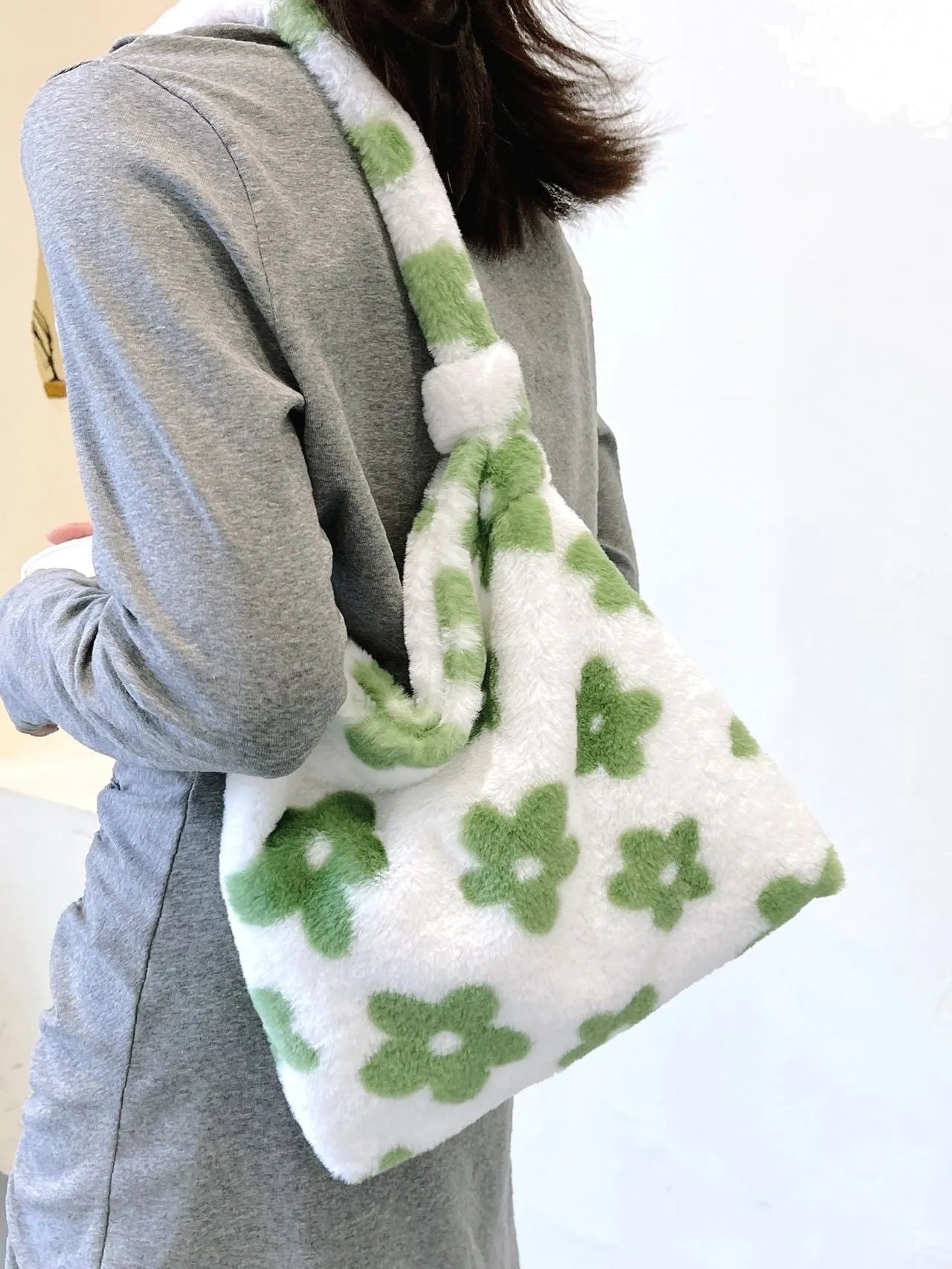 Bag For Love - Floral Pattern Fluffy Maxct Bag  - Women Maxct Bags