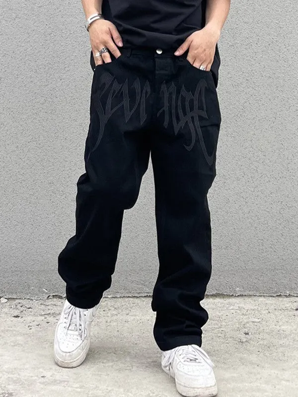 Men's Washed Revenge Straight Leg Jeans Maxct