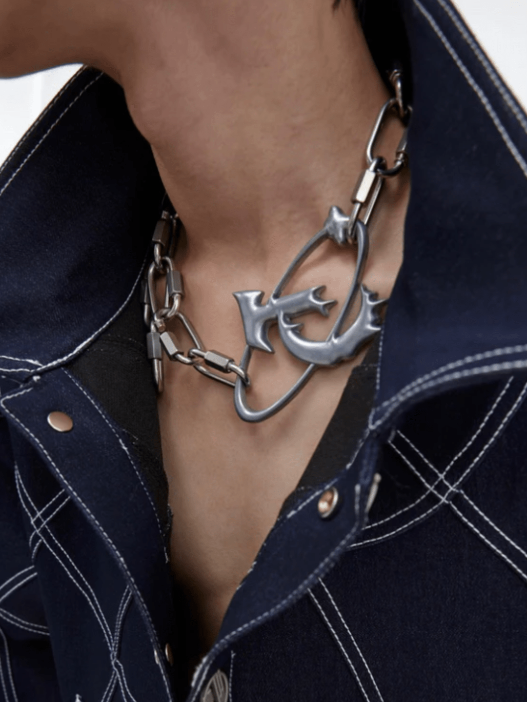 Maxct  Oversize Stitch Denim Jacket & Wide-leg Stitch Denim Jeans Setup NA676