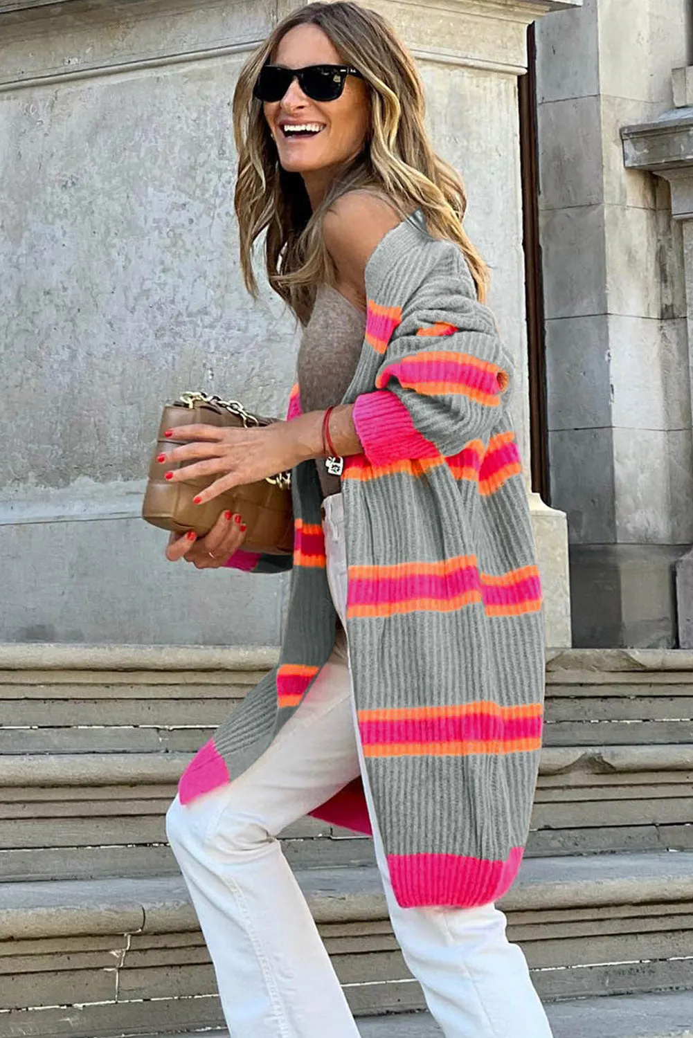 Maxct &Ribbed Long Sleeve Cardigan