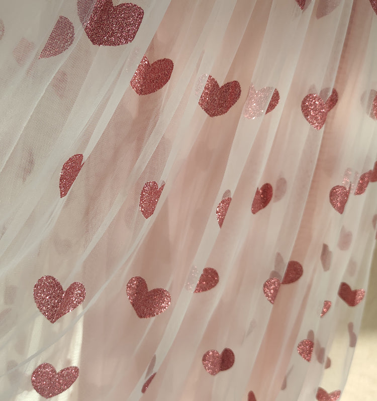 Glitter Hearts Tulle Maxi Dress Maxct
