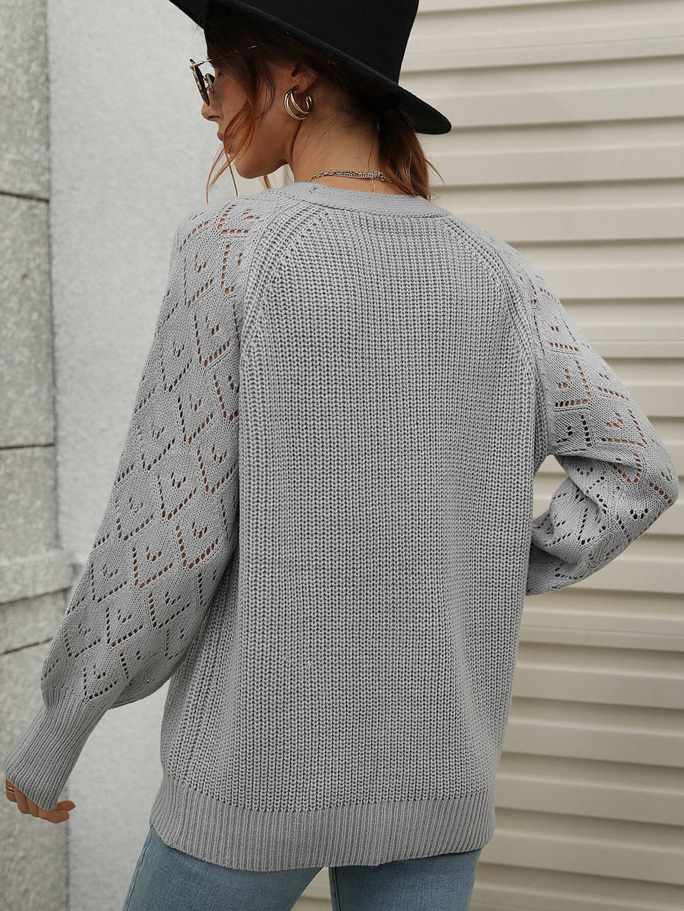 Maxct &Double Take Rib-Knit Plunge Raglan Sleeve Cardigan