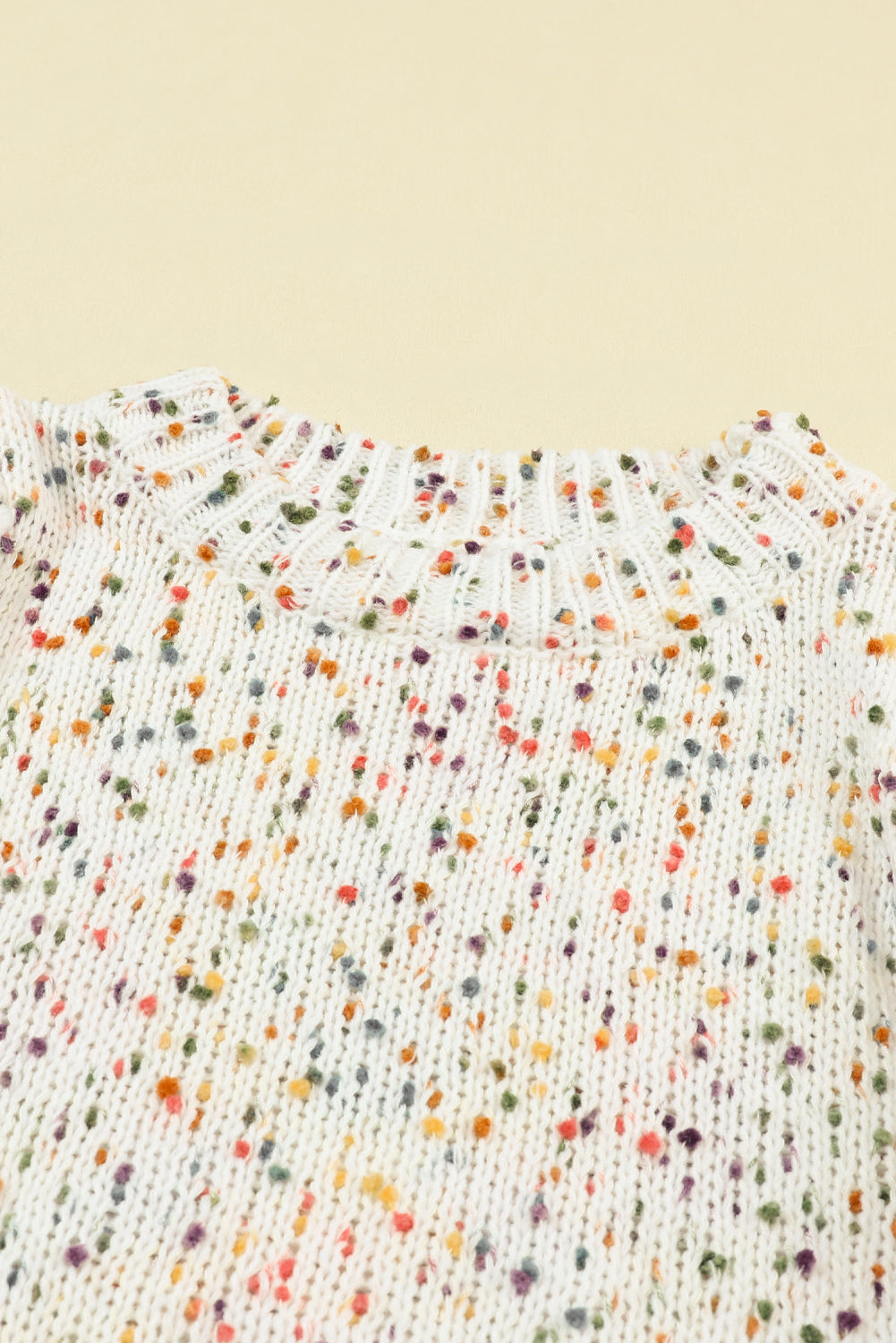 Maxct &Confetti Round Neck Long Sleeve Sweater