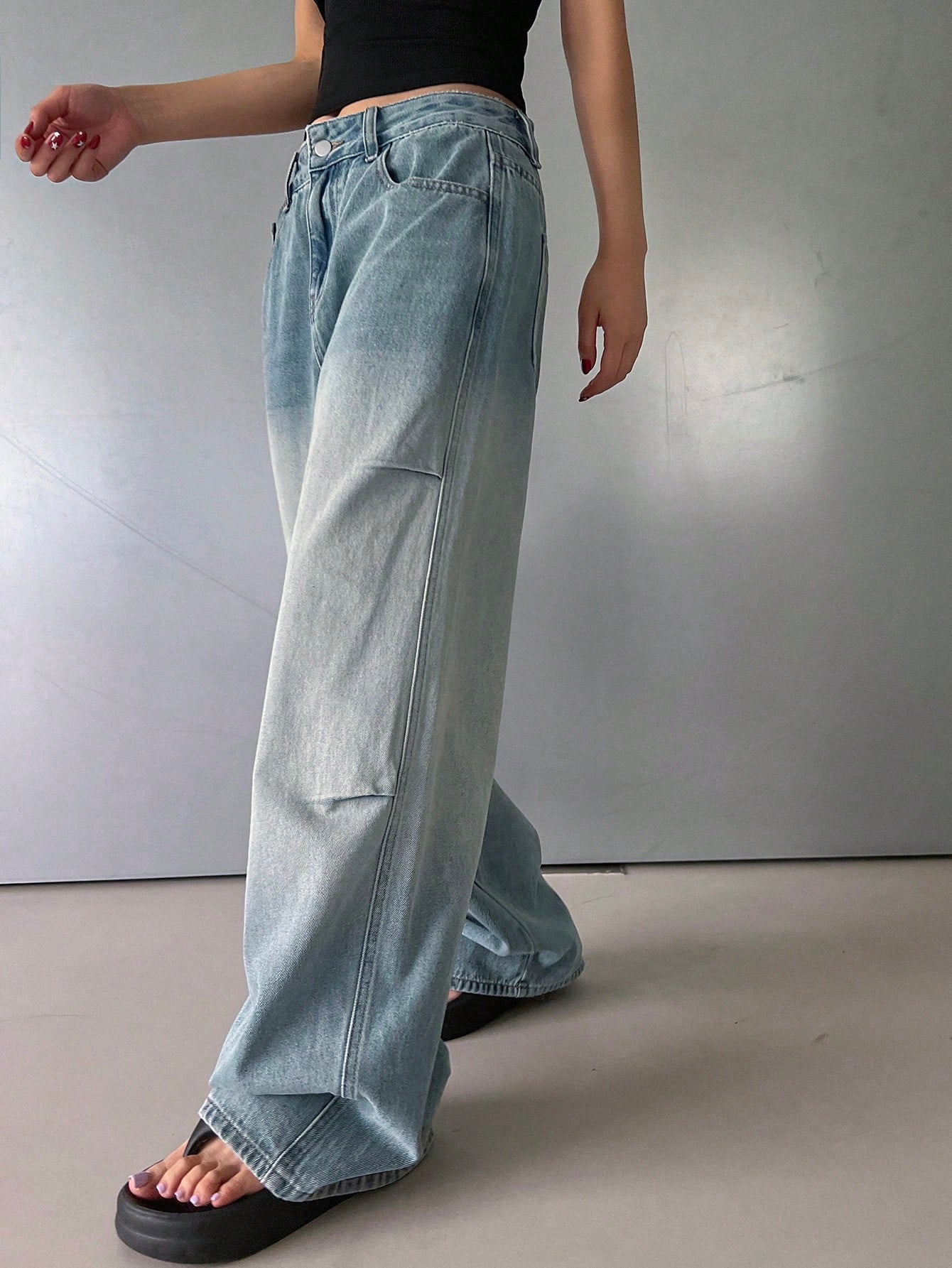 Maxct Women's Casual Loose Fit Wide Leg Denim Pants With Pockets, Daily Wear - Image 8