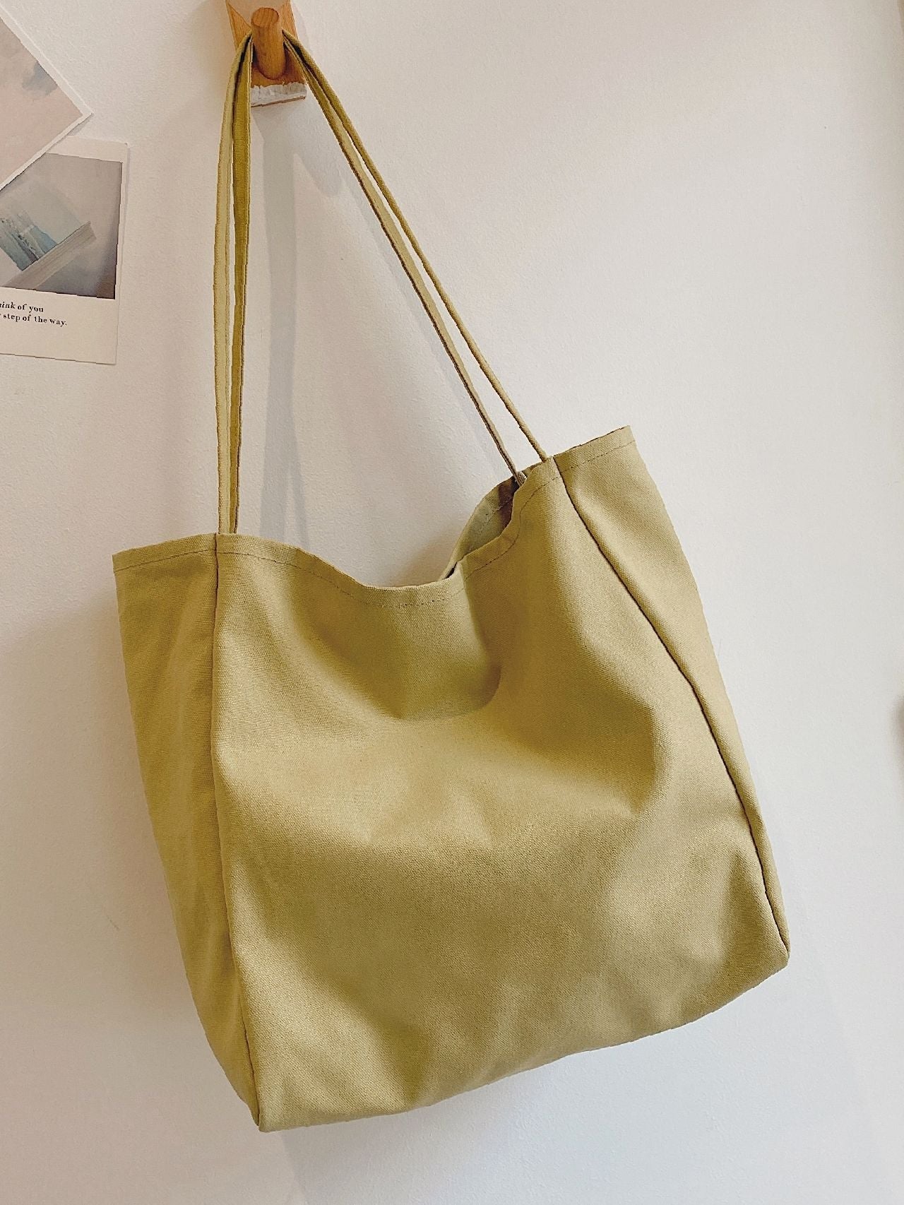 Maxct - Letter Patch Shoulder Tote Bag  - Women Tote Bags
