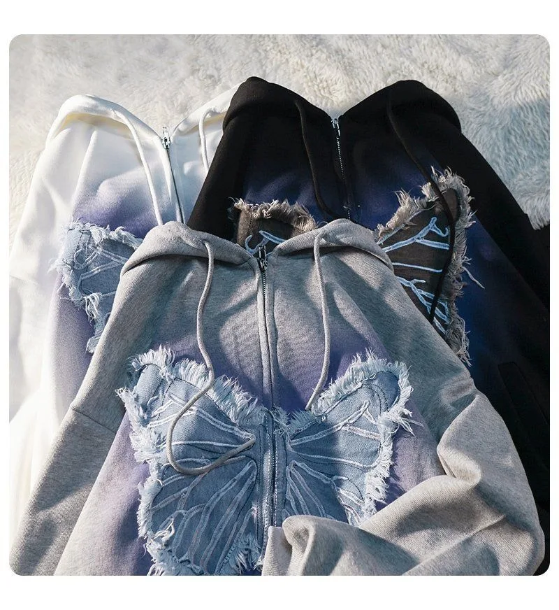 Butterfly Hoodie - Y2k Patch Design