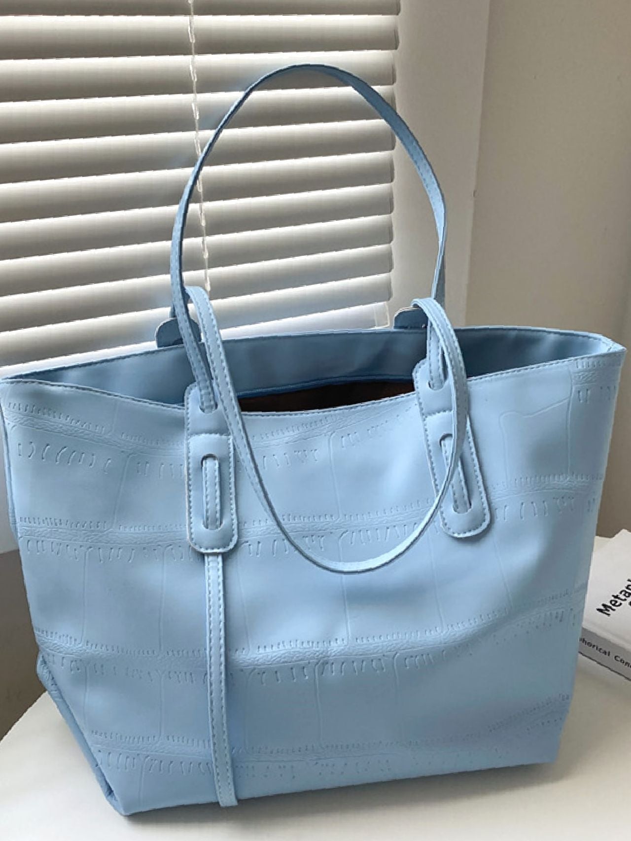 Maxct - Minimalist Textured Shoulder Tote Bag  - Women Tote Bags