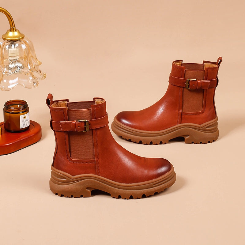 Womens Retro Ankle Boots Snow Boots Have Fleece Lined for Cold Winter Maxct