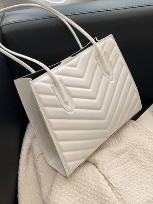 Two Tone Textured Shoulder Tote Bag - Women Tote Bags