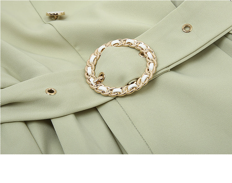 Matcha Peter Pan Pleated Dress Maxct