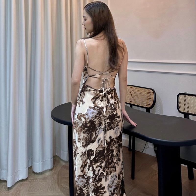 Maxct Style Hot Women's 2024 Summer New Fashion Printing Sexy Backless Lace Dress Manufacturers Wholesale - Image 9