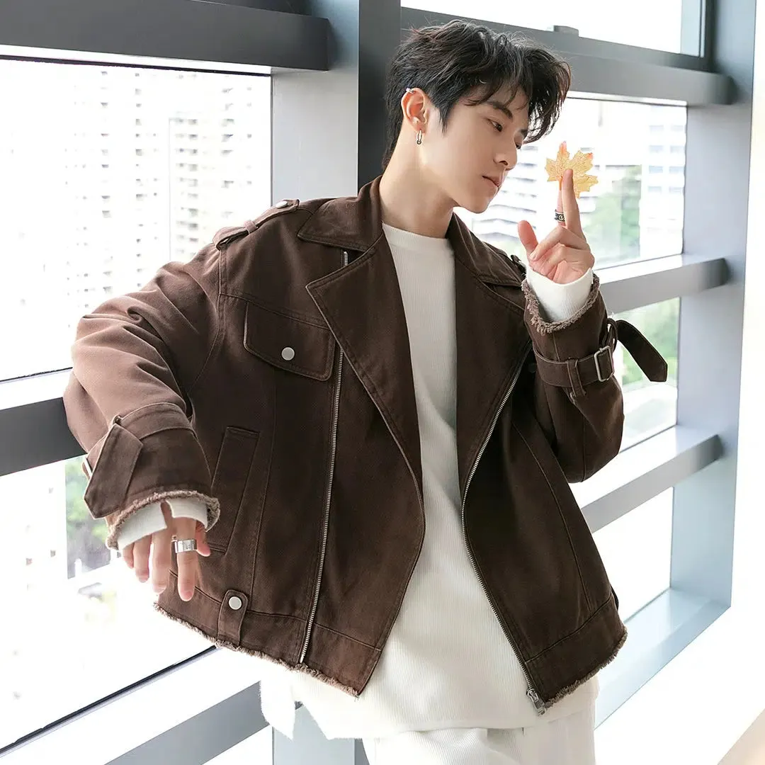 Men's Oversized Cropped Denim Jacket