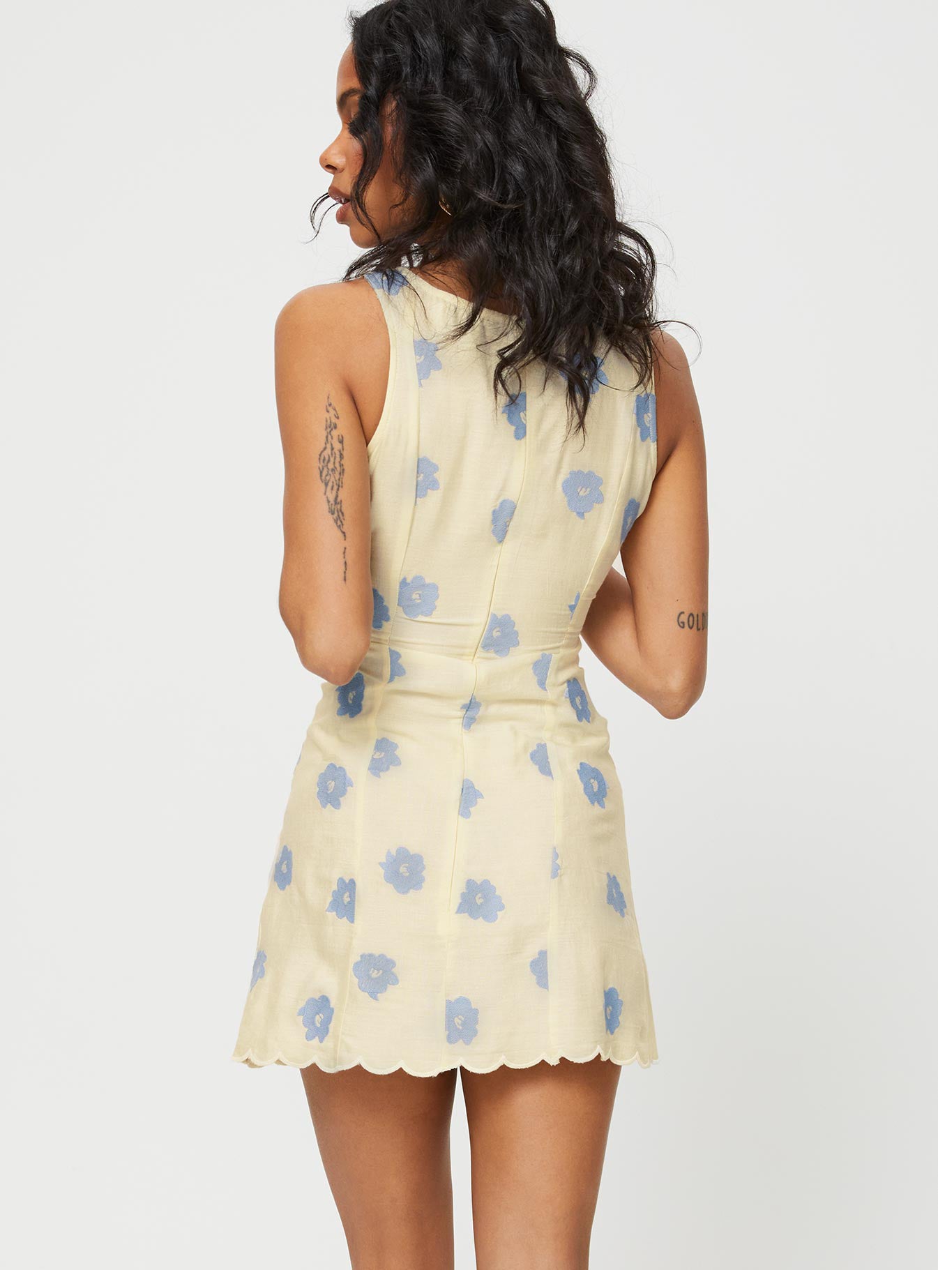 Maxct Alhena Mini Dress Yellow / Blue Floral