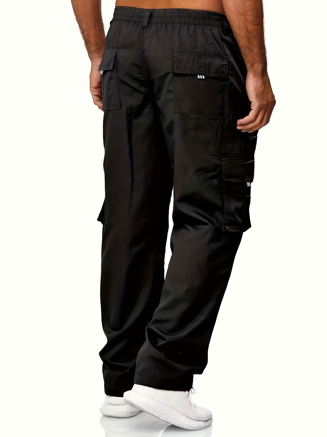 Men's Cargo Pants Casual Loose Fit Straight Leg Pants With Flap Pockets