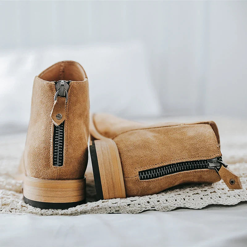 England Zip Ankle Boots Genuine Leather for Men Maxct