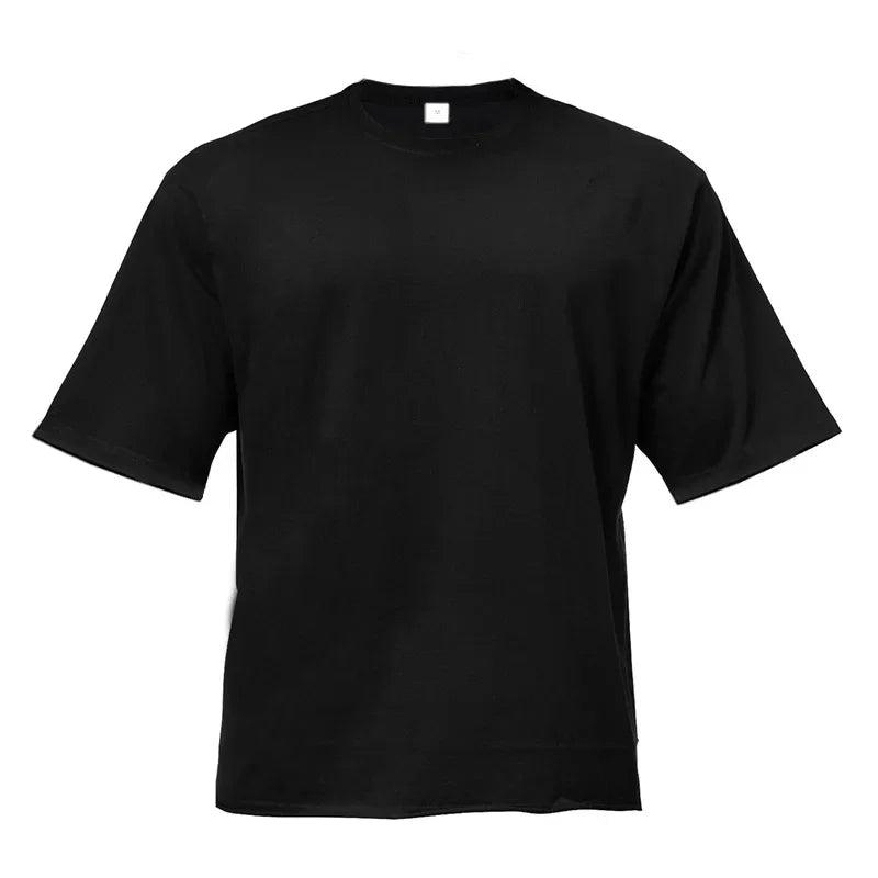 Maxct Plain Gym Clothing Fitness Mens Oversized T Shirt Outdoor Hip Hop Streetwear Loose Half Sleeve T-shirt Bodybuilding Tee Shirt
