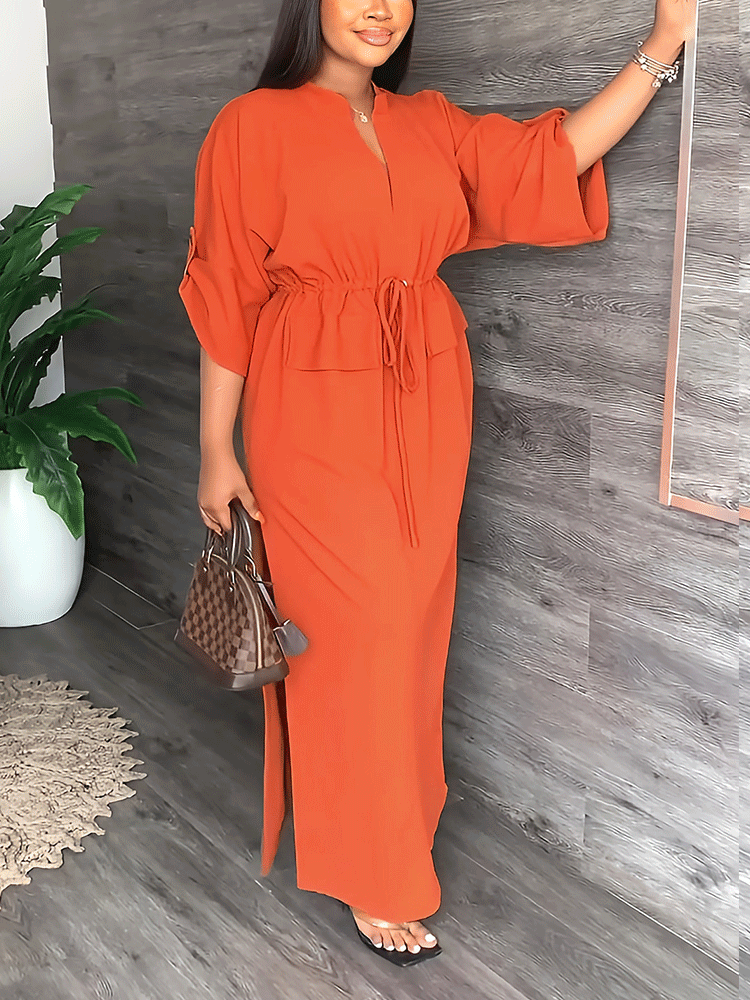 V-neck Split Maxi Dress Maxct