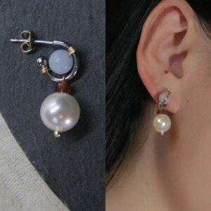 「Chinoiserie」Baby Blue Pearl Earrings