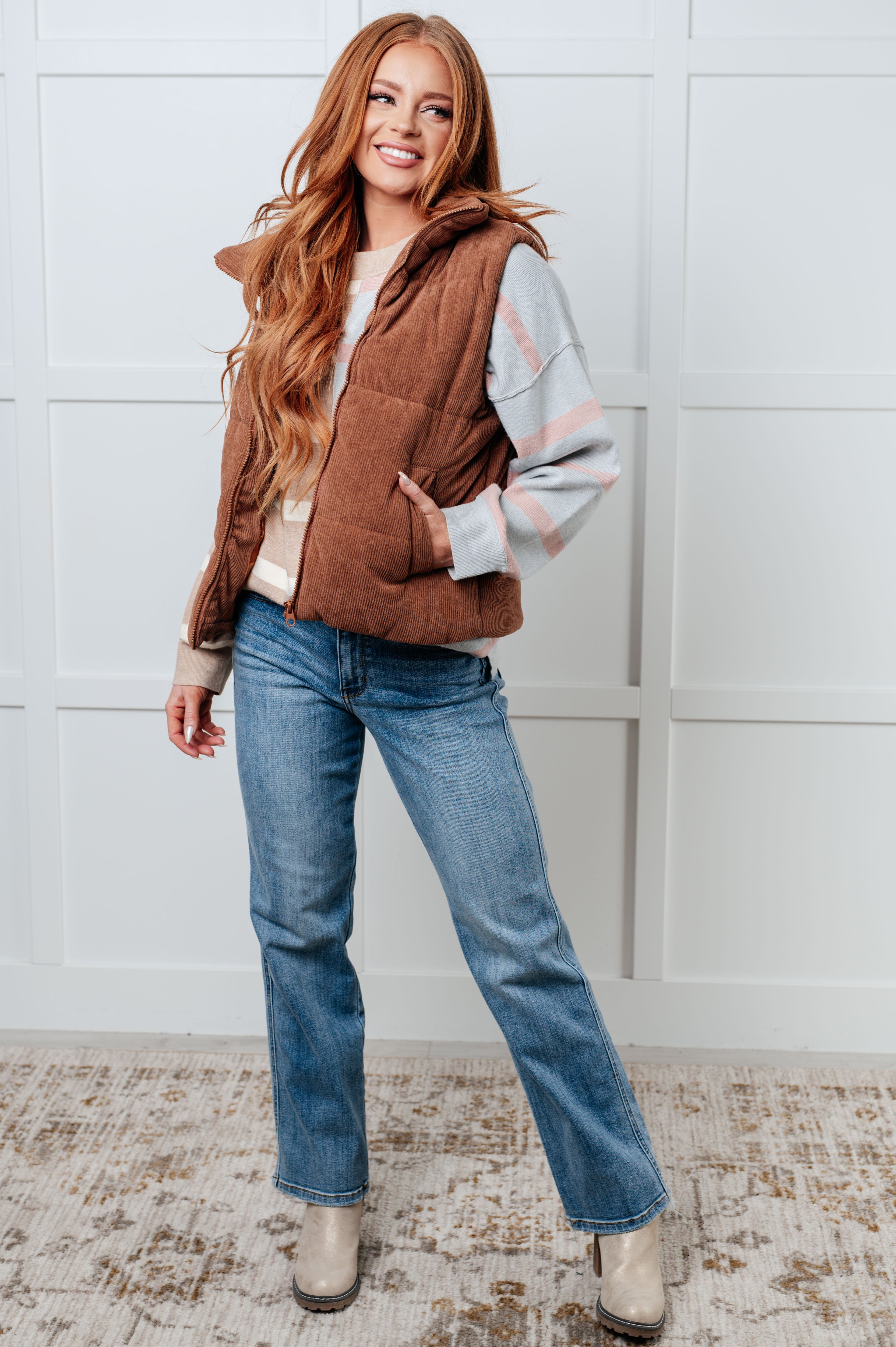 Maxct &Exceptional Thought Striped Patchwork Sweater
