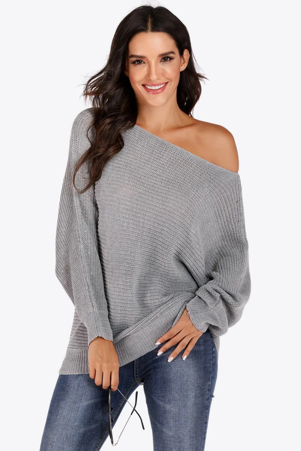 Maxct &One Shoulder Dolman Sleeve Sweater