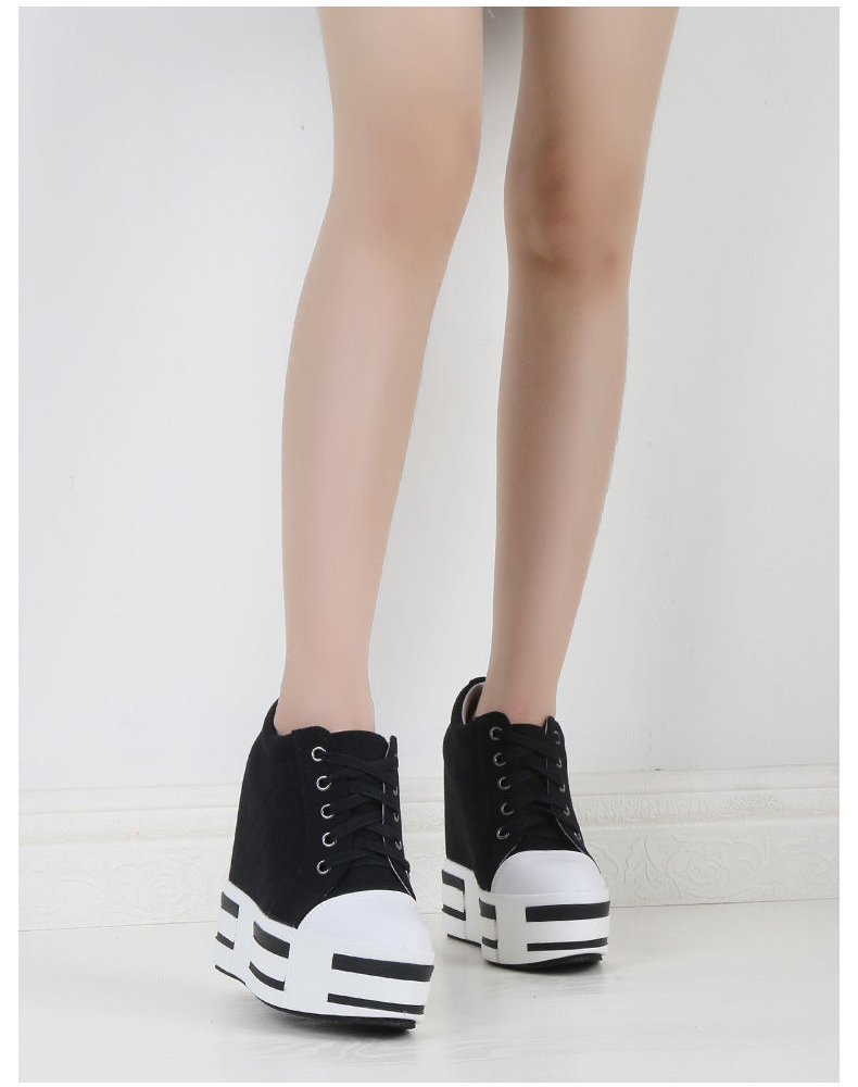 Women's 13cm Round Toe Denim Sneakers - true deals club