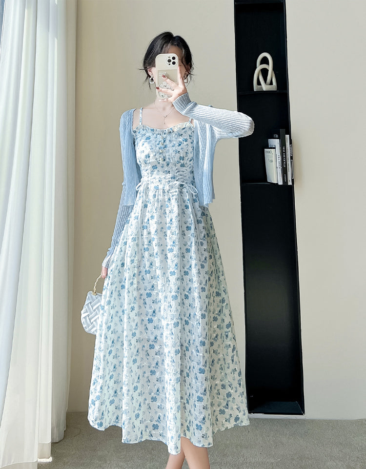 May Flowers Lace Up Cami Dress Maxct