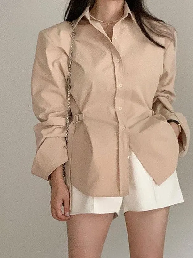 Maxct Simple Adjustable Waist Padded Long Sleeve Shirt - Image 2