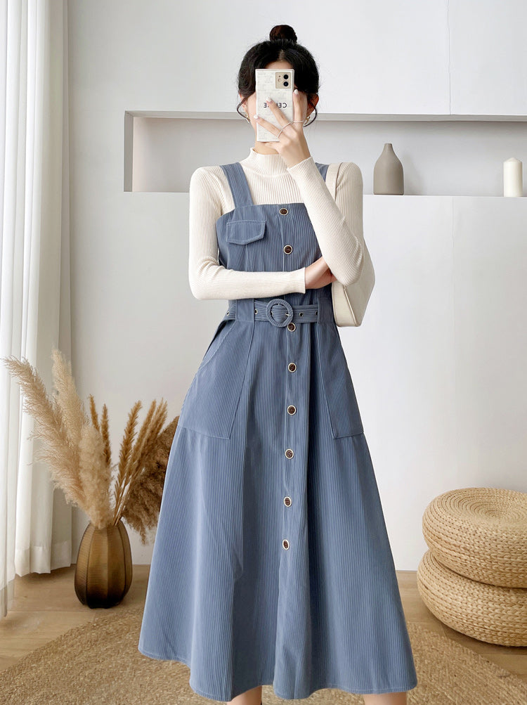 Corduroy Button Up Midi Dress Maxct