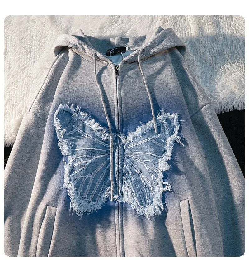Butterfly Hoodie - Y2k Patch Design