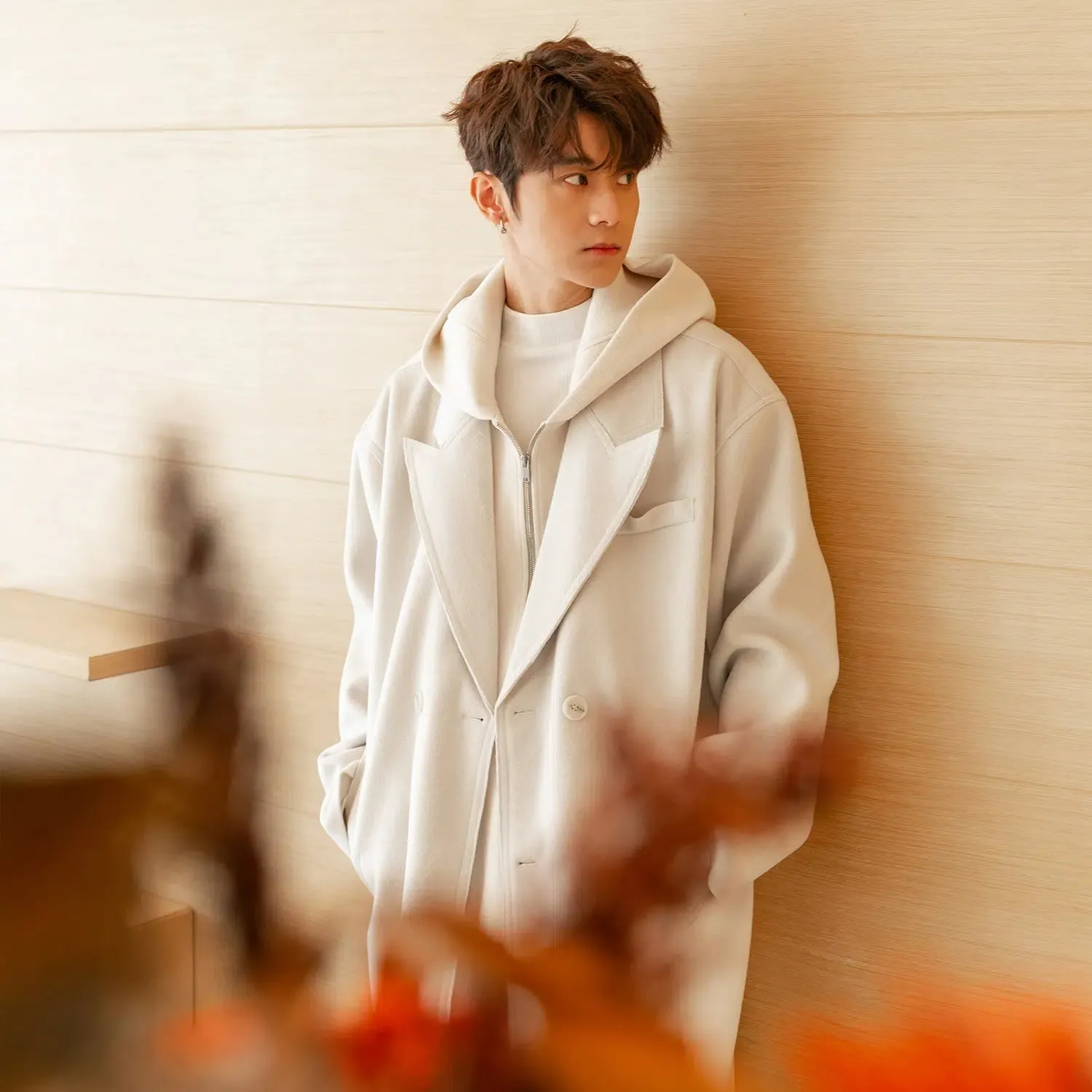 Maxct Two Piece Hooded Sweater Trench Coat
