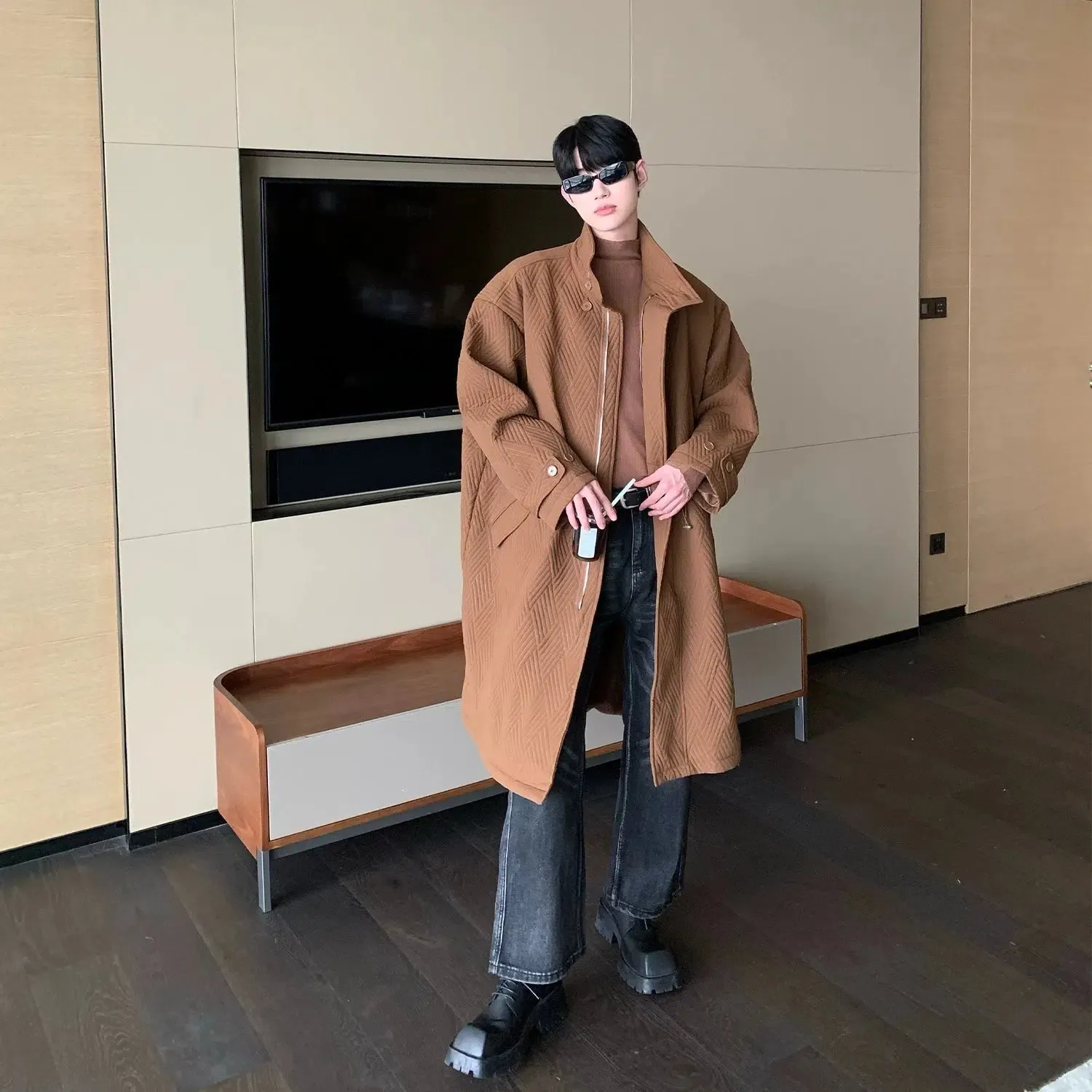 Maxct Velvet Thickened Knee-length Fleece Coat
