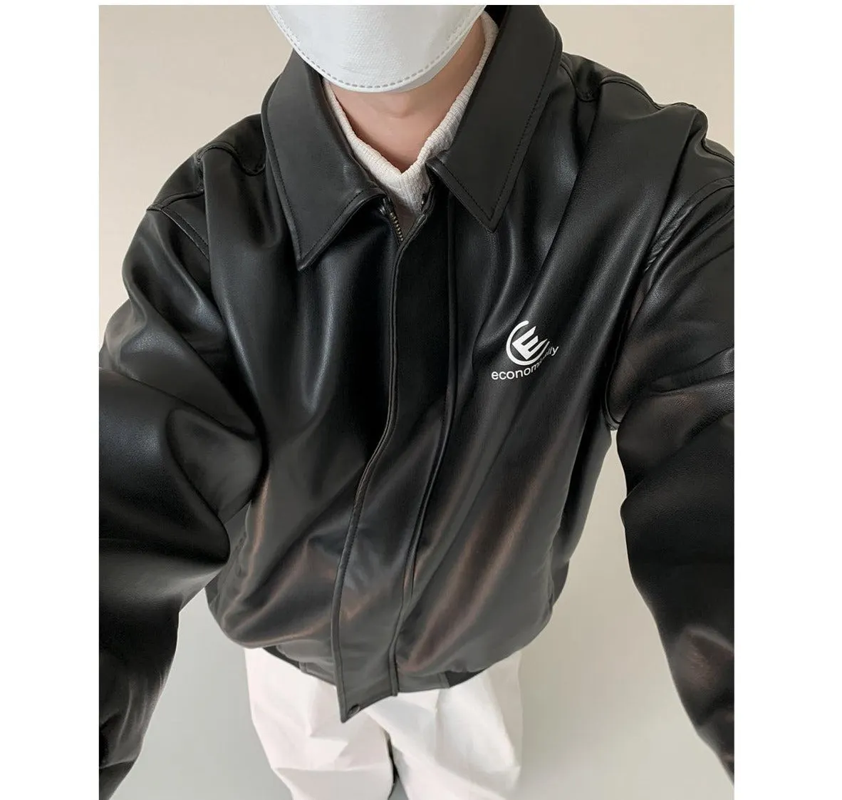 Maxct Shiny Black PU Leather Jacket