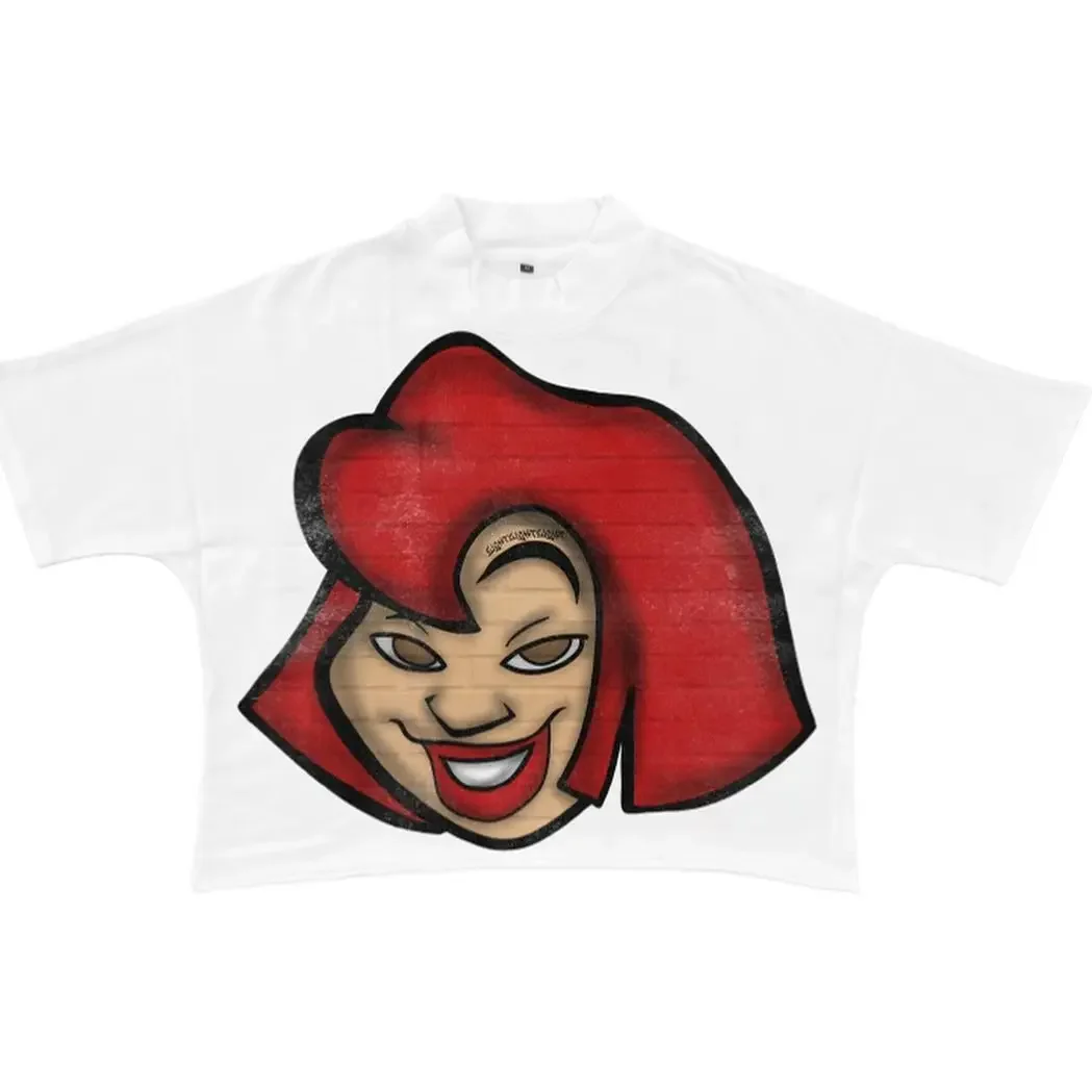 Maxct Anime Harajuku Cartoon Print T-shirt Women Y2k style top Street clothing Oversized T-shirt Goth T-shirt vintage women clothing