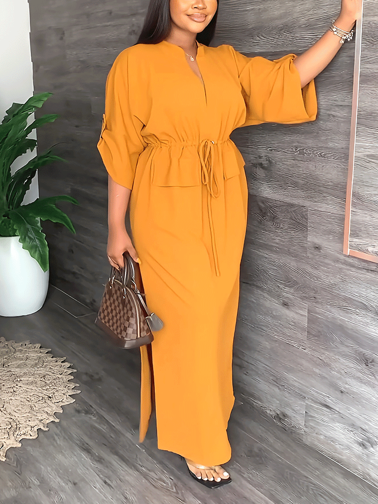 V-neck Split Maxi Dress Maxct
