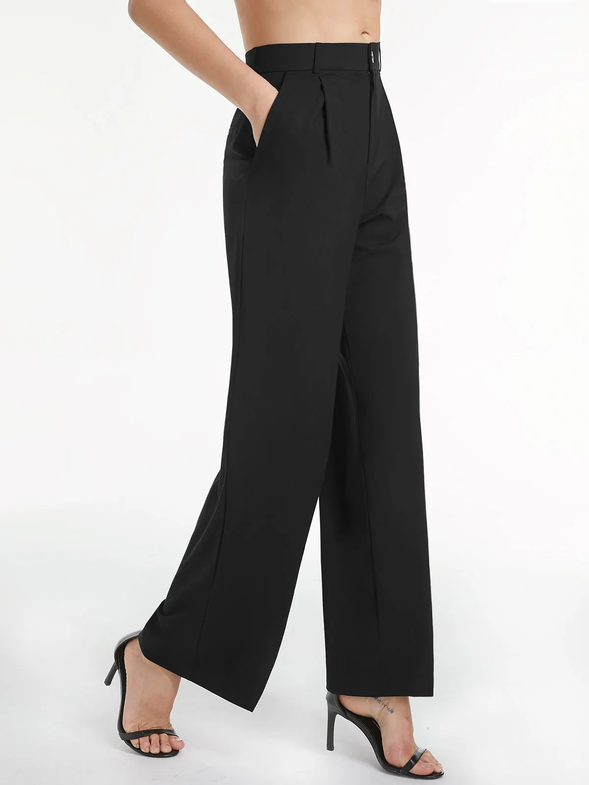 Maxct High Waisted Relaxed Straight Leg Dress Pants