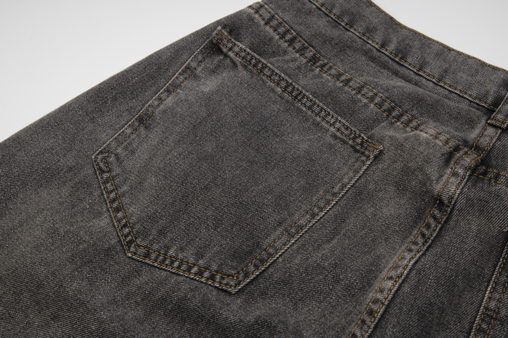 Jeans Pants for Men Straight Patchwork Streetwear Baggy Denim Trousers Unisex Cargos