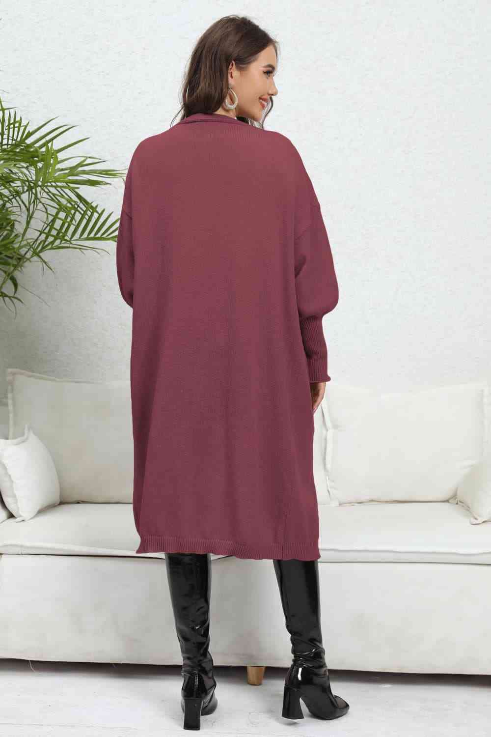 Maxct &Open Front Dropped Shoulder Cardigan