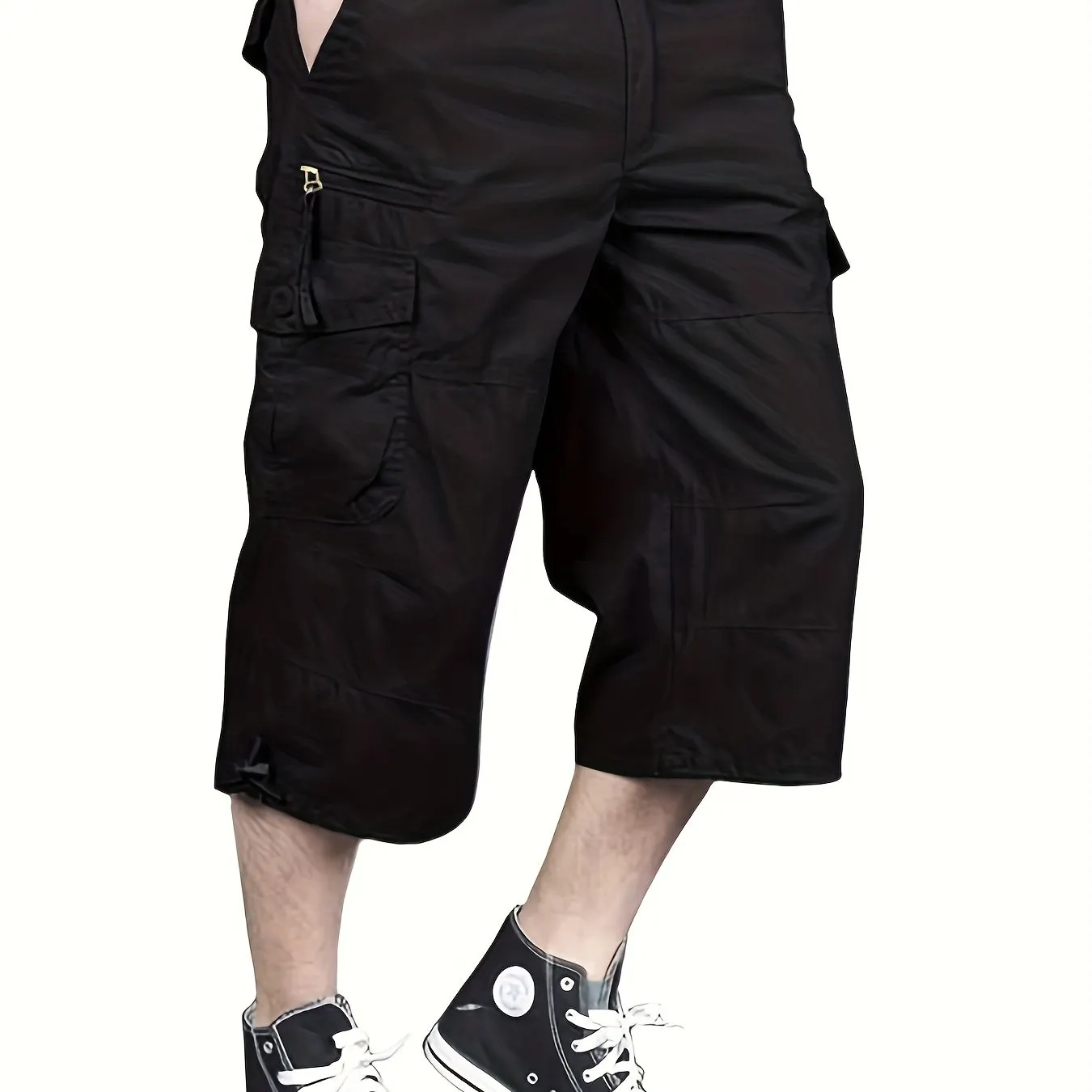 dunnmall  Maxct  Street Style Men's Casual Cargo Capris Jeans With Pocket, Men's Outfits