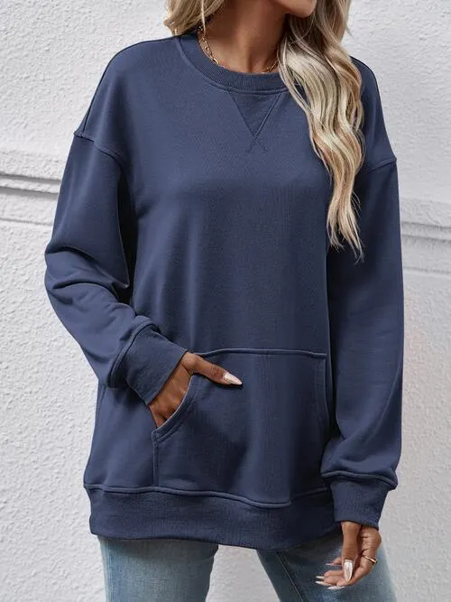 Maxct &Round Neck Long Sleeve Sweatshirt