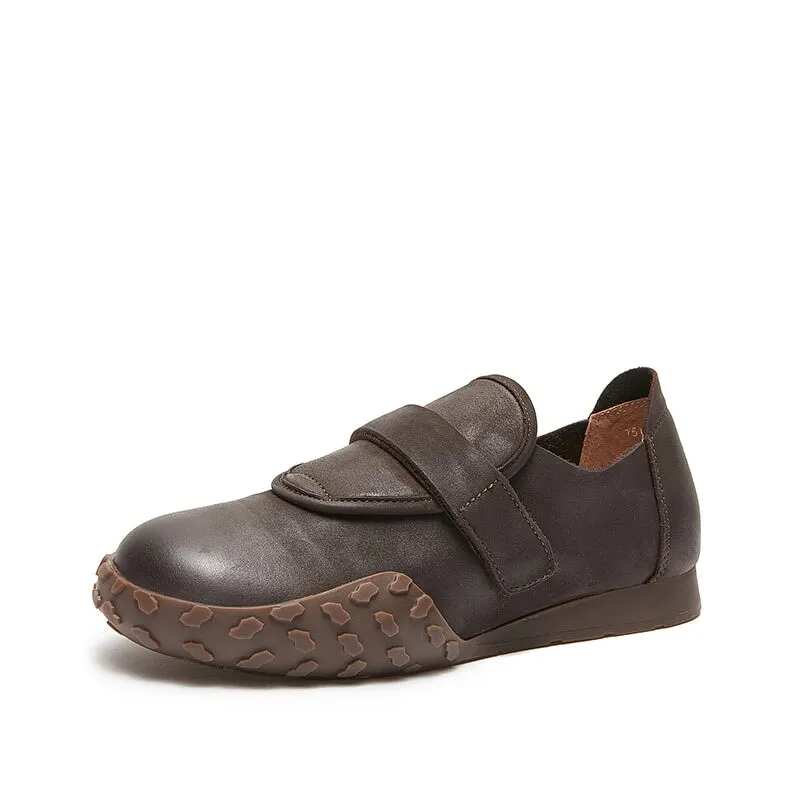 Women's Casual Slip On Loafers Shoes Touch-strap Flats Maxct